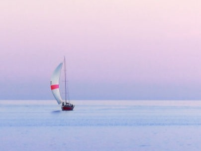 Sailboat on lake